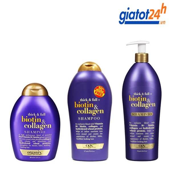 dầu gội ogx thick & full biotin & collagen shampoo có tốt không