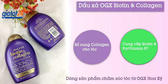 review dầu xả ogx thick & full + biotin & collagen conditioner có tốt không