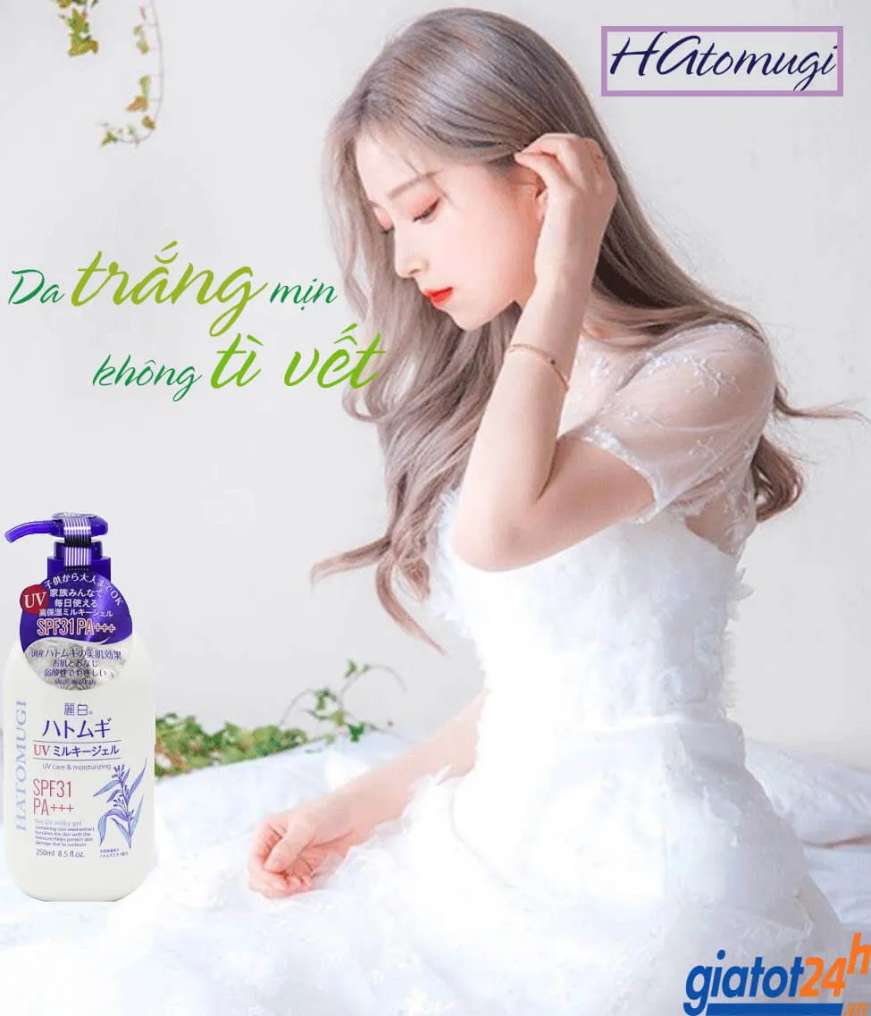 review sữa dưỡng thể hatomugi