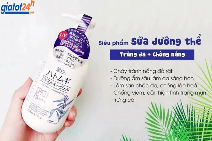 review sữa dưỡng thể hatomugi