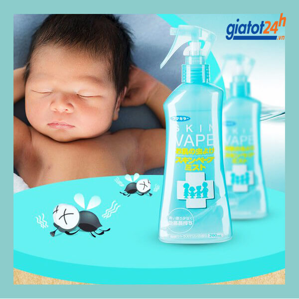 Xịt Chống Muỗi Skin Vape 200ml Nhật Bản 6 xịt chống muỗi skin vape có tốt không
