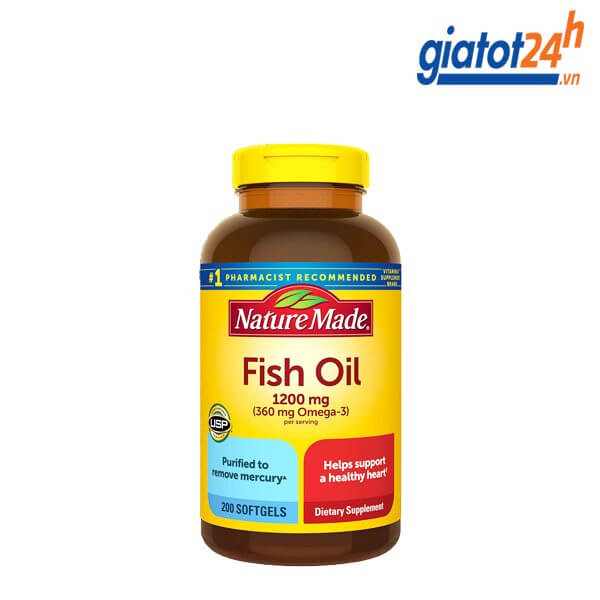dầu cá omega 3 nature made fish oil 1200mg có tốt không