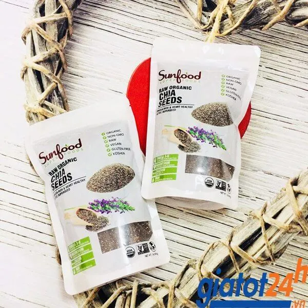 hạt chia trắng sunfood super foods raw organic có tốt không