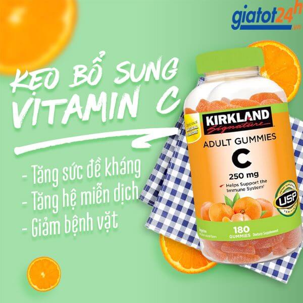 kẹo dẻo bổ sung vitamin c kirkland adult gummies c có tốt không