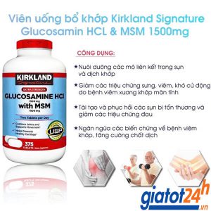 viên bổ khớp glucosamine kirkland hcl 1500mg có tốt không