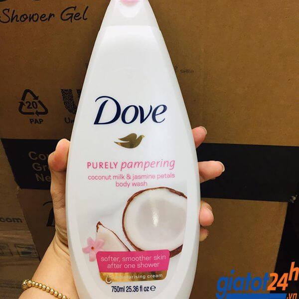 Sữa Tắm Dove Purely Pampering Coconut Milk & Jasmine Petals Body Wash giá bao nhiêu