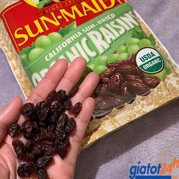 Nho Xanh Sấy Khô Sun Maid California Sun Dried Organic Raisins ăn vặt