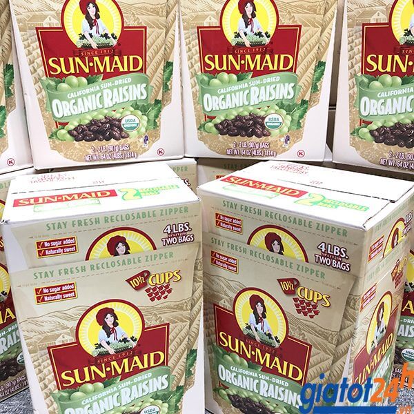 Nho Xanh Sấy Khô Sun Maid California Sun Dried Organic Raisins nơi bán