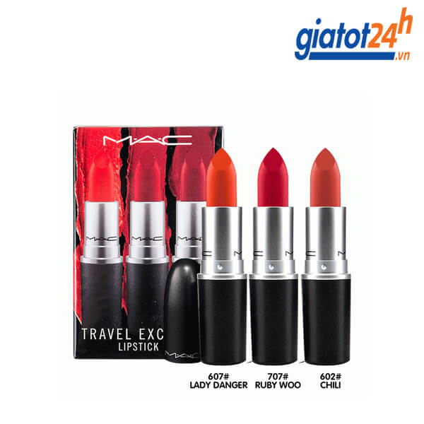 mac travel exclusive lipstick x 3