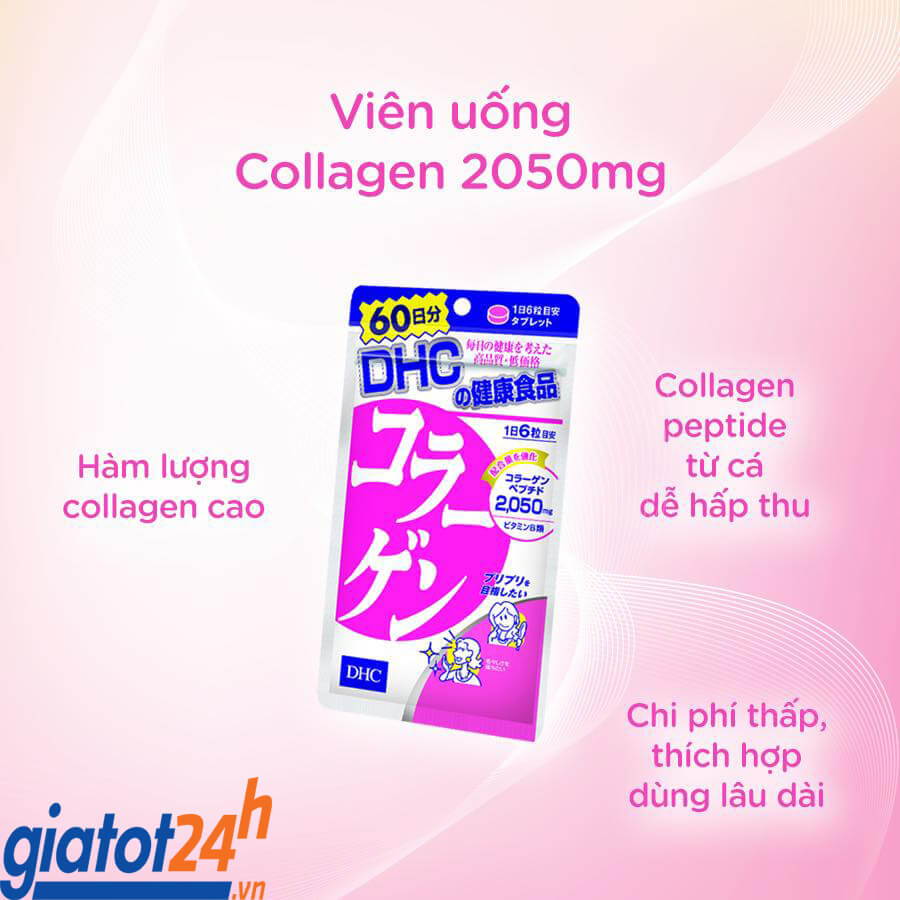 Chống lão hóa hiệu quả với Viên Uống Collagen DHC 7 Viên Uống Collagen DHC bổ sung 2050mg collagen