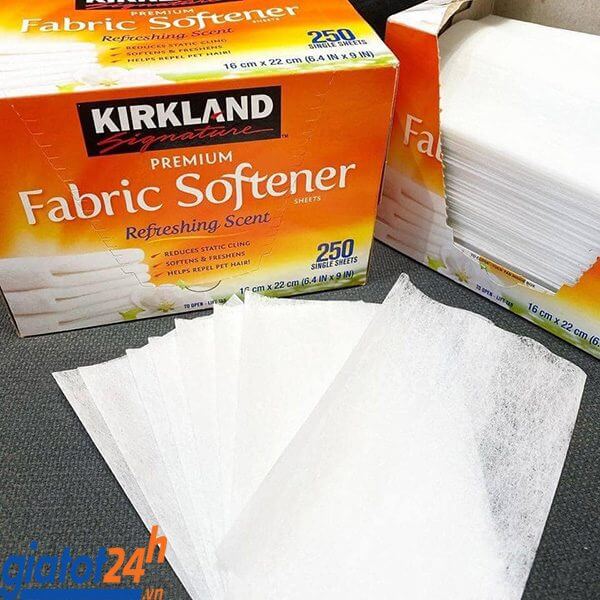 Giấy Thơm Kirkland Premium Fabric Softener Refreshing Scent cách dùng