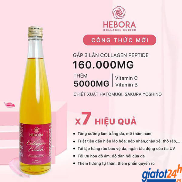 Review nước Uống Hebora Collagen Enrich! Thức tỉnh thanh xuân 7 Nước Uống Hebora Collagen Enrich tác dụng