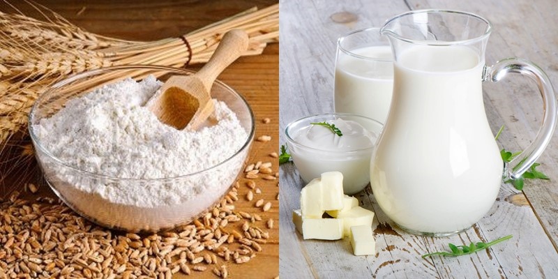 Sữa và bột gạo có tác dụng tốt khi làm sáng da tự nhiên