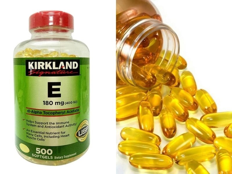 Bật mí cách sử dụng vitamin E làm đẹp an toàn, hiệu quả 9 KirKland Signature 180 mg là sản phẩm chất lượng tốt
