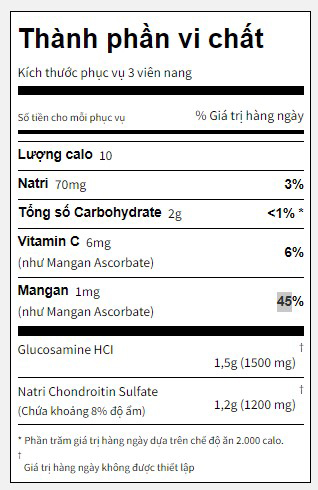 Viên Uống Bổ Khớp Cosamin DS For Joint Health Clinically Proven 230 Viên Mỹ 5 Thuốc Bổ Khớp Cosamin DS For Joint Health thành phần