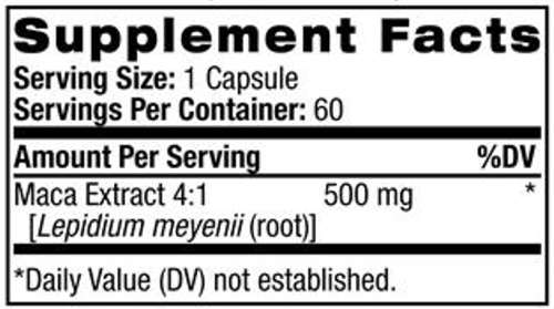 Viên Uống Natrol Maca Men's Health 500mg 60 Viên Mỹ 5 Viên Uống Natrol Maca Men's Health 500mg thành phần