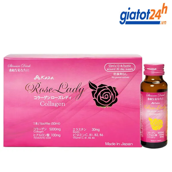 Top 10 sản phẩm bổ sung collagen tốt nhất hiện nay nước collagen kaza rose lady