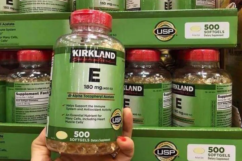 vitamin e kirkland nắp đỏ 500 viên của mỹ
