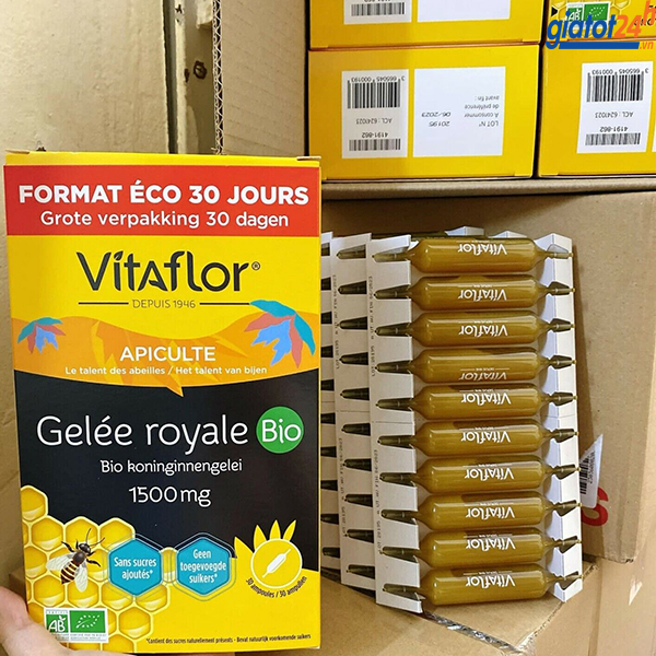 Sữa Ong Chúa Vitaflor Gelée Royale Bio 1500mg Pháp